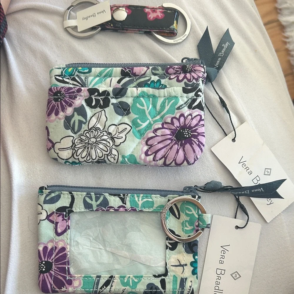 Vera Bradley Floral ID Holder, coin purse and Keychain Set - Picture 1 of 5